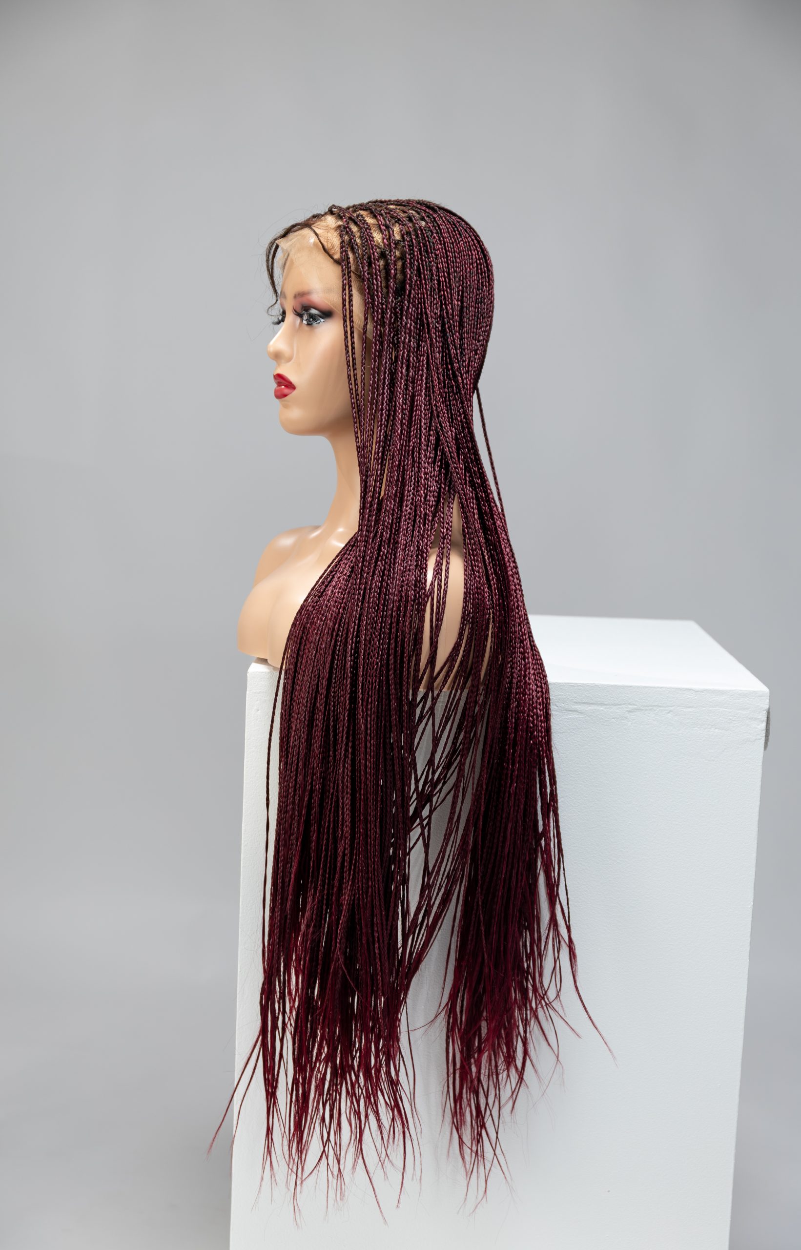 Bone straight with human hair glue less frontal. Colour burgundy. 30 inch. 13 by 6 closure. - Image 2